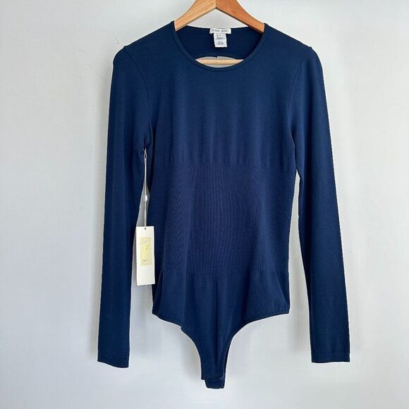 NWT Ronny Kobo open back navy bodysuit - Picture 2 of 7